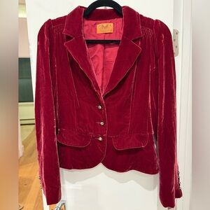 Vintage red velvet jacket
